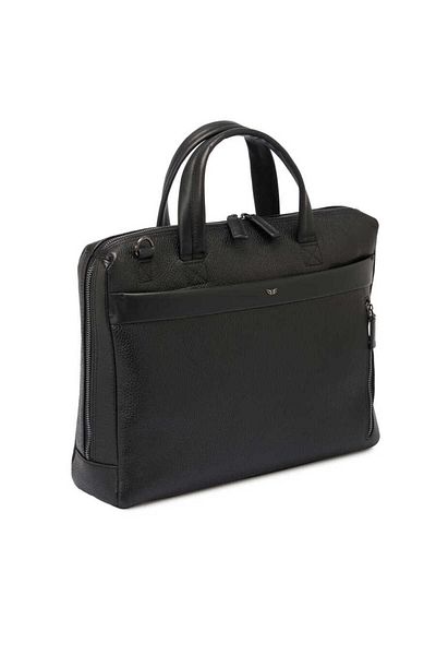 Tergan Black Genuine Leather Men's Briefcase - S1Ev 00021306 -D3H