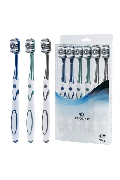 Choice 1 Box Of 6 Pieces 360 Whole Mouth Clean ,mens Toothbrush,medium-hard Bristle Toothbrush For Adults,e
