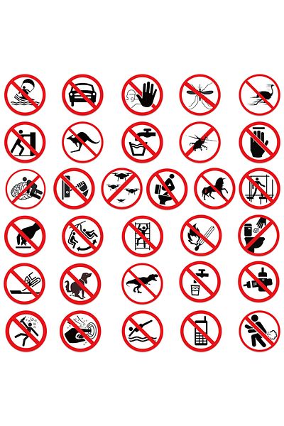 Choice 62pcsa 62 Funny No Sign Stickers, Luggage, Notebook, Guitar, Skateboard, Waterproof Pvc Graffiti Sti