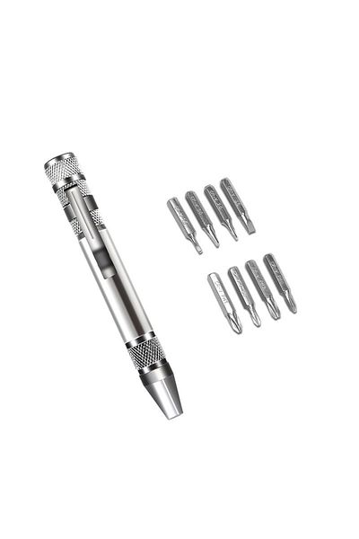 LIXIU SILVER Multifunction 8 In 1 Pocket Precision Mini Screwdriver Pen Mobile phone Repair Hand Tools Kit
