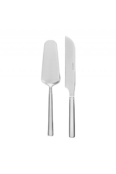 Ambition Stainless steel dessert serving cutlery set, 2 pieces, stainless steel knife and spatula, Prato