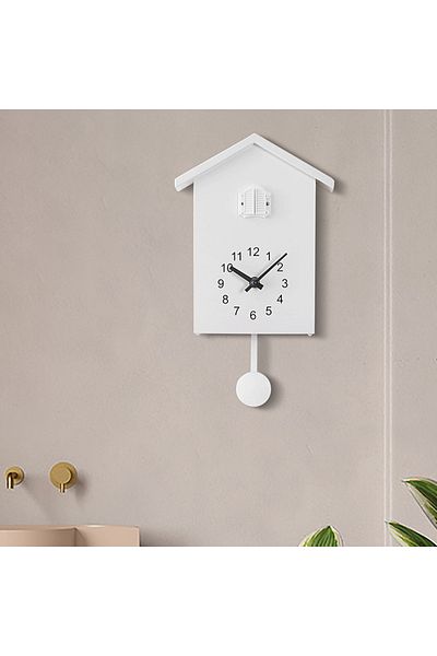 Choice White 20x25cm Cuckoo Quartz Wall Clock Modern Bird Home Living Room Hanging Watch Horologe Clocks Ti