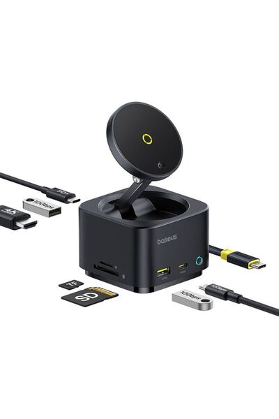 Baseus Magpro 7in1 15W Hub και ασύρματος φορτιστής Qi2 4K 60Hz Ultra HD