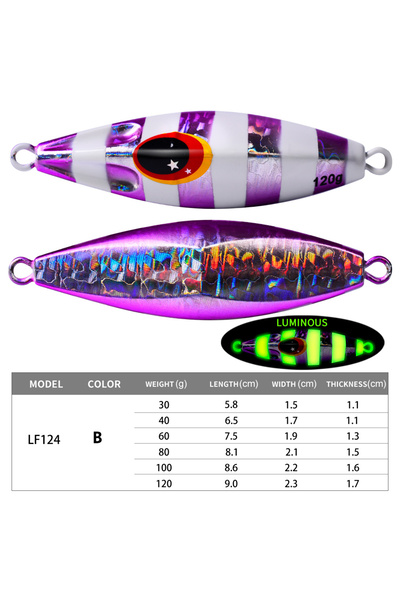 Choice طُعم صيد السمك المعدني المتوهج من بروبيروس، قطعة واحدة، لون B، 120 جرا...