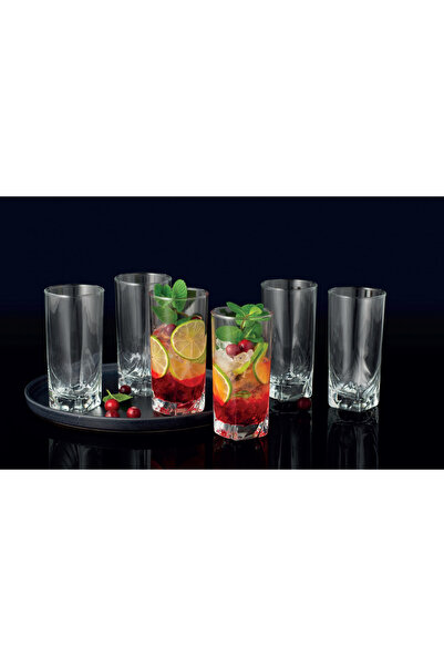 Ambition Set of 6 long drink glasses 330ml, glass, Tropicana