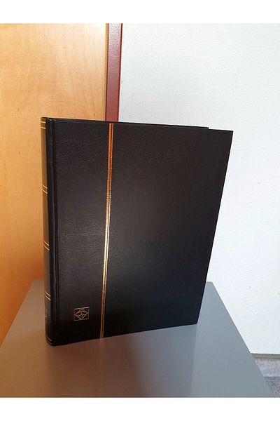 Leuchtturm Stamp Notebook, Basic, Black Background, 64 Pages, A4 Size, Black Cover