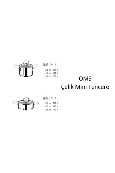 OMS Steel Mini Flat Pot 0.5 Liter 12 Cm