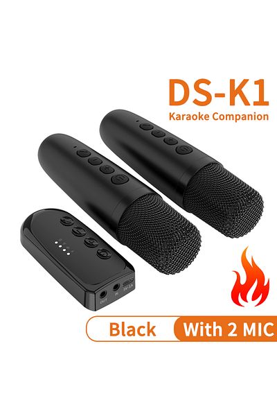 Choice Black With 2 MIC Wireless Karaoke Companion Bluetooth 5.3 Dynamic Microphone KTV DSP Mixer System 3.