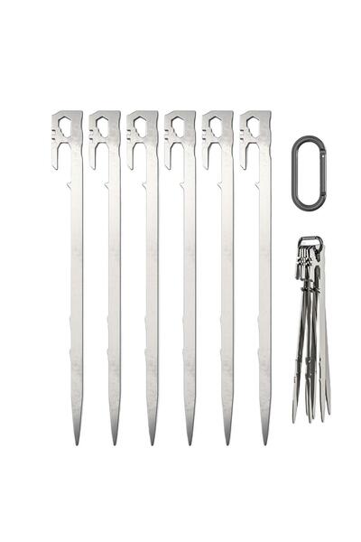 Choice 6 قطع أوتاد خيمة تخييم 6 قطع أوتاد خيمة مظلة 28 سم من الفولاذ المقاوم ...