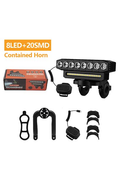 Choice Hyd-058 Usb Rechargeable Bike Front Light 120db Cycling Bike Horn Waterproof 6 Lighting Modes Bicycl