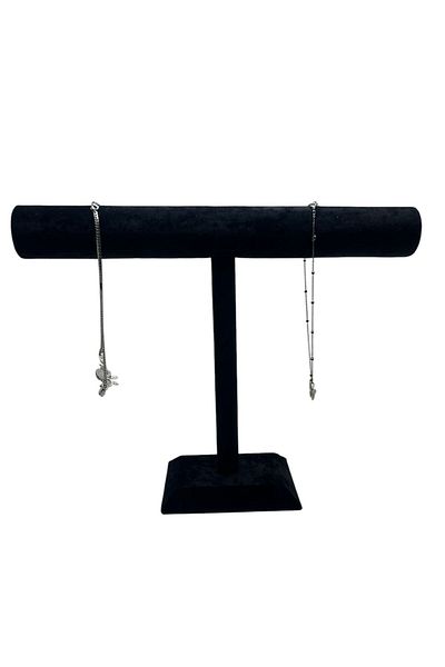 MeGass Dekor Suede Coated Black Color 30/40 cm Long Necklace - Rosary Display Stand