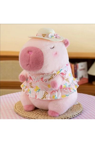 Choice Pink Yellow Duck Swim Ring Capybara Plush Toy Cute Simulation Beachwear Capibara Kawaii Stuffed Anim