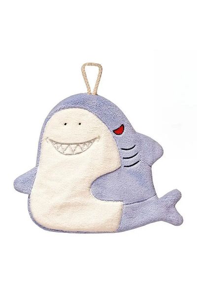 Choice Sky Blue Hand Towel Cute Animal Cartoon Shark Household Cleaning Rag Hanging Absorbent Coral Fleece