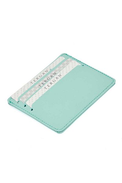 Tergan Blue Genuine Leather Unisex Credit Card Holder - S1Kk 00001050 -T9J