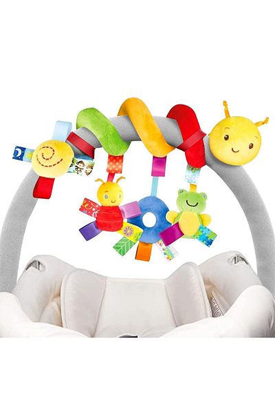 Choice Colorful Baby Hanging Car Seat Toys Plush Activity Hanging Stroller Toys With Bb Squeaker And Rattle
