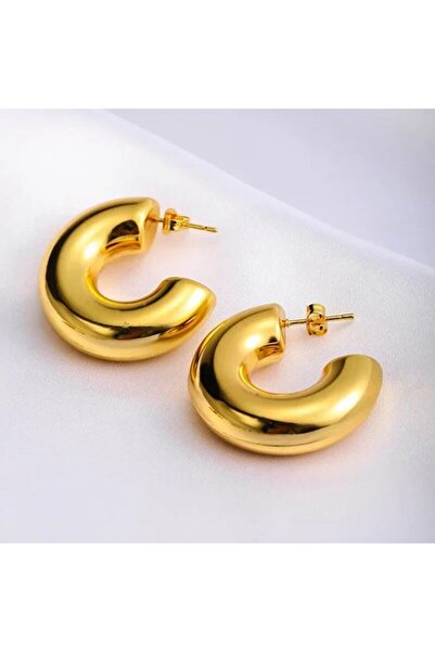 choice2 قرط حلقي ذهبي اللون بتصميم دائري عصري للنساء، يتميز بمزاج بسيط ومبالغ...