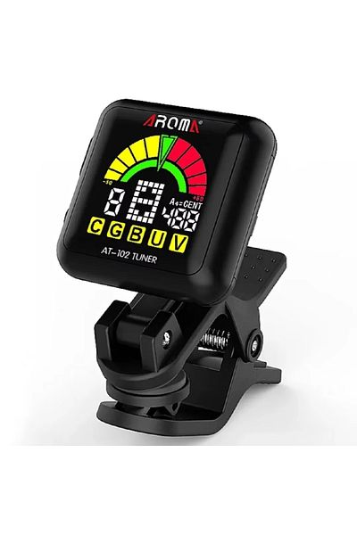 Miwayer Black Aroma AT-102 Rechargeable Guitar Tuner with Editing, Color Screen, Built in Battery, Color Gui