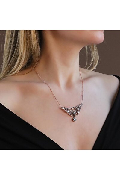 Necati Gün Elmas Montür Rose Gold Kaplama Gümüş Gerdanlık