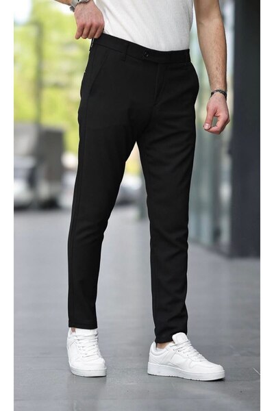 LUMAST Erkek Slim Fit Likralı Basic Oldmoney Düğme Detay Bilek Kumaş  Pantolon