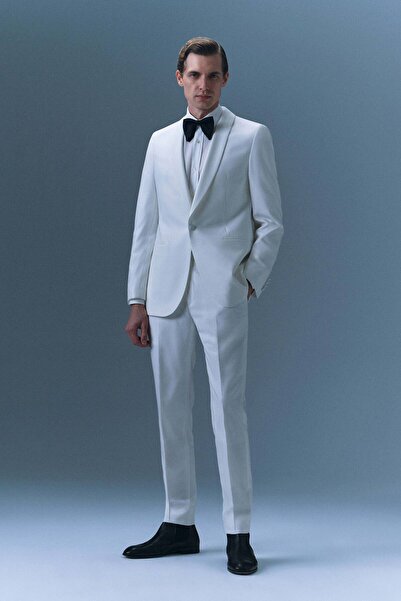 Tween Slim Fit Beyaz Smokin Takim