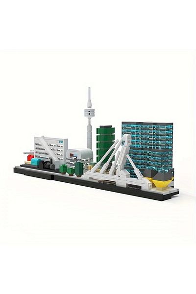 Choice 656PCS Moc City Netherlands Rotterdam Skyline Architecture Street View Building Blocks Modern House