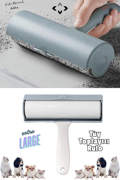 LİGROUND Large Hair Collector Roller Large Size Pet Hair Collector Cat Dog Hair Removal Hair Picking