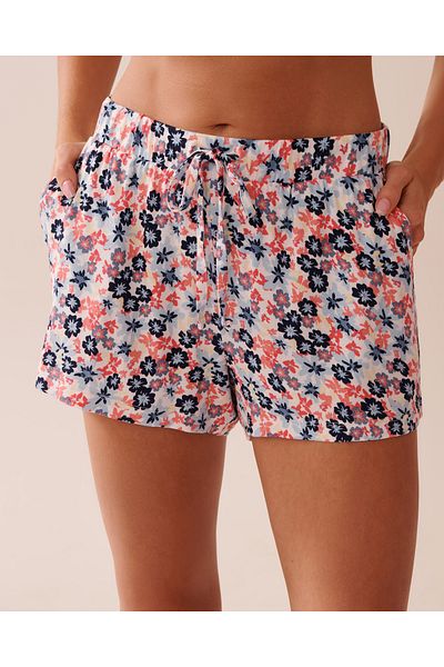 La Vie en Rose Ditsy Floral Print Soft Jersey Pajama Shorts