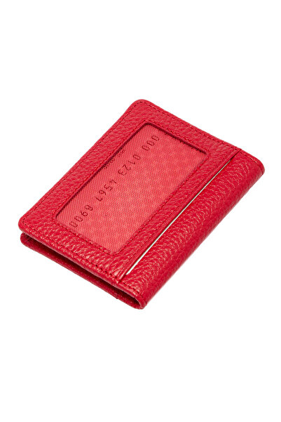 Tergan Kırmızı Hakiki Deri Unisex Kredi Kartlık - S1KK00001666-B68