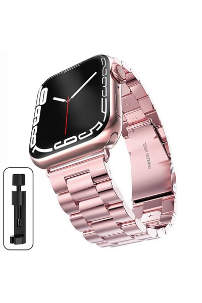 Choice 42 44 45 49mm Pink Stainless Steel Strap For Apple Watch 46mm Ultra 49mm Metal Wristband Bracelet Fo