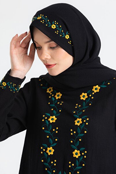 Eliş Şile Bezi Şile Πανί Κρόκος Κεντημένο Σάλι Μαύρο Μαύρο