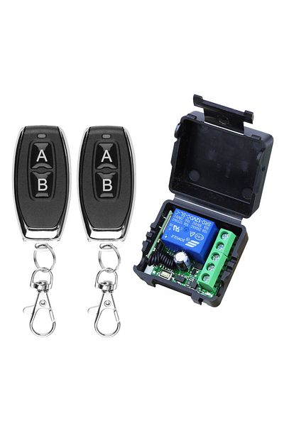 Choice 1receiver 2remote 433Mhz Remote Control Wireless Switch DC 12V 1CH RF 10A Relay Receiver and 2CH Tra