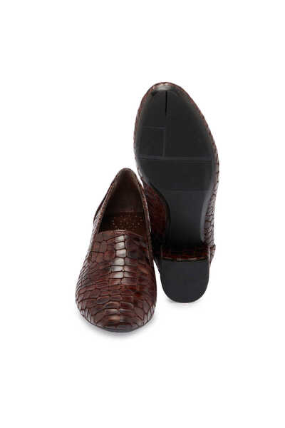 Tergan Kahve Hakiki Deri Kadın Topuklu Ayakkabı - K24S1AY67543-U3Z