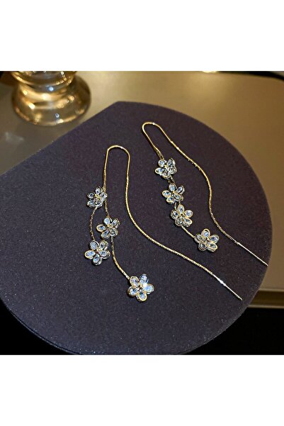 Choice flower earrings Flower Long Dangle Drop Earrings For Women Shiny Full ...