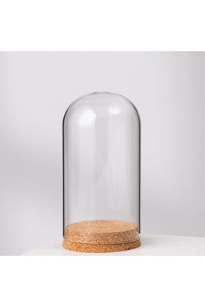 Kesoto 9cmx12cm Glass Display Cloche Dome Tabletop Centerpiece Clear Bottles Container Glass Dome Display f