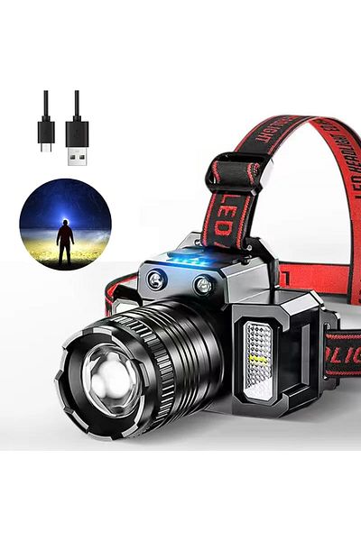 Choice 07TD-package 1PCS LED Rechargeable Headlamp Powerful Bright with 5 Modes Head Lamp Motion Sensor Hea