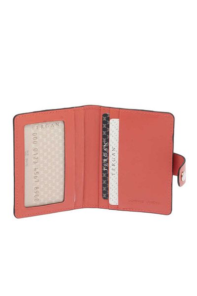 Tergan Pink Genuine Leather Unisex Credit Card Holder - S1Kk 00001653 -J1G