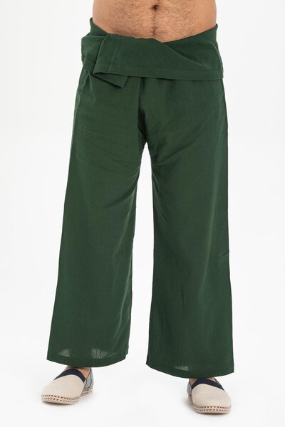 Eliş Şile Bezi Unisex Sili Cloth, Fisherman's Summer Pants, Green Ysl