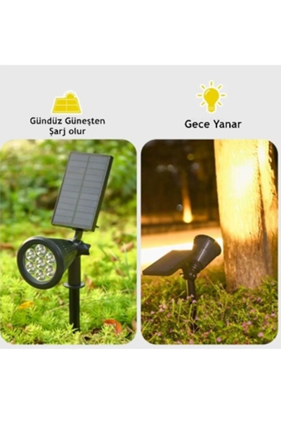 gaman 7w Gün Işığı Renk Güneş Enerjili Solar Çim Bahçe Aydınlatma Armatürü Le...