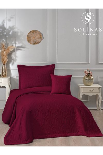 Solinas Collection Soldi Perla Claret Red Single Bedspread