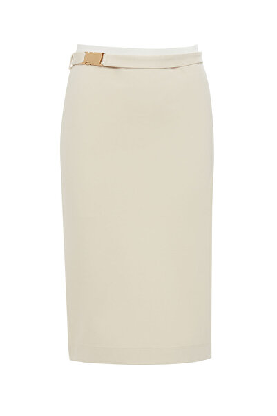 GİZİA Bej Midi Kalem Etek