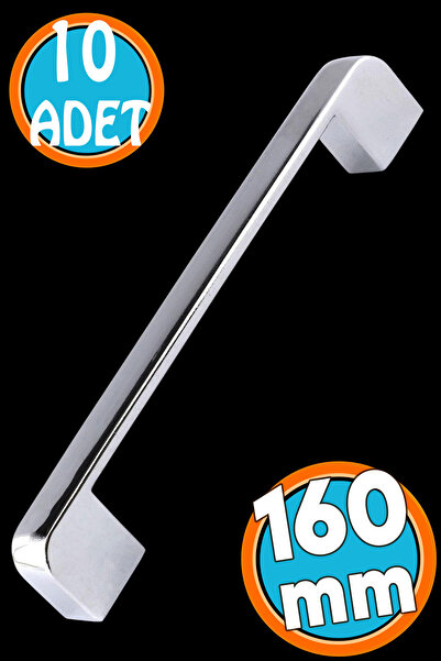 NZB Mutfak Kulpu Çekmece Dolap Kapak Kulbu Metal Kulp Mobilya Krom Renk 160 mm Dolabı Kulpları 10 Adet