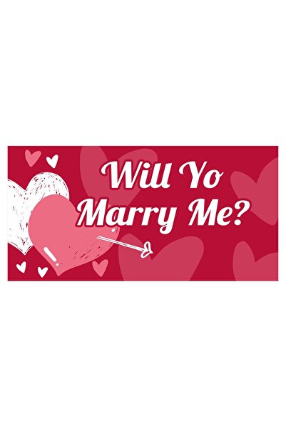 MIGNATIS Ingilizce Evlilik Teklifi Will You Marry Me Afişi Pankartı 100x50cm