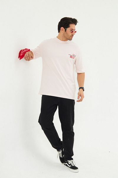 The Champ Clothing Amalfi Coast Printed Oversize Men's Cotton Crew Neck Printed T-Shirt