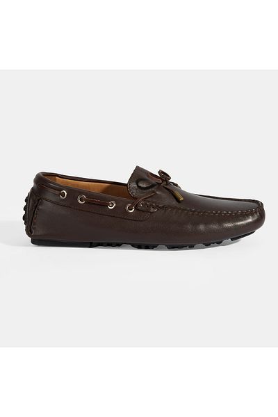 Desa Men's Brown Lace-Up Slip-On Leather Loafer