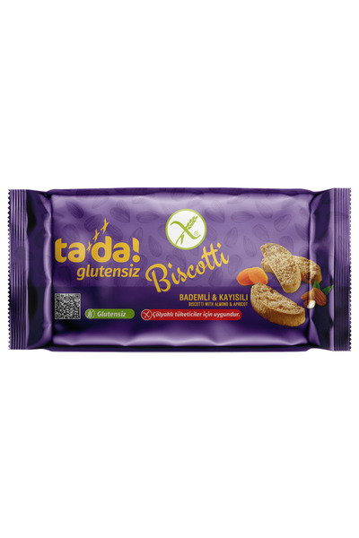 Tada Glutensiz Bademli Kayısılı Biscotti 110 gram (Çölyaklı Tüketiciler İçin ...