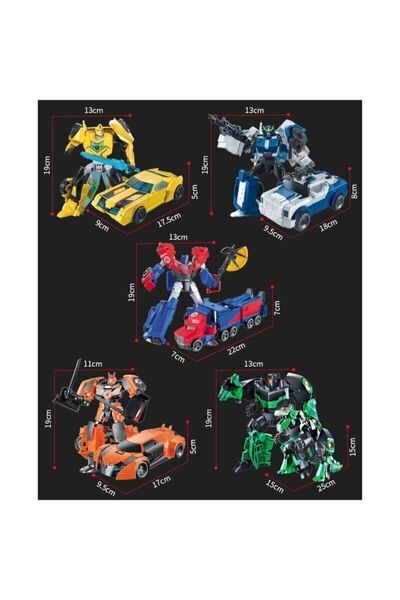 Gepettoys Kdd Transformers Tarzında Optimus Prime Bumblebee Grimlock Dönüşen Robot Araba