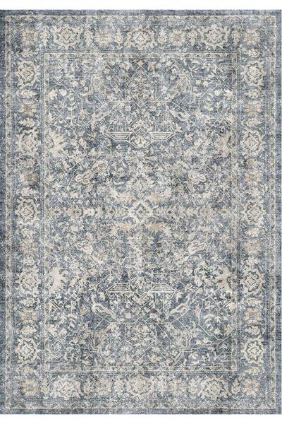 Çam Halı Çam Halı Anatolia 32-054 Etnik Eskitme Desenli Dokuma Tabanlı Yıkanabilir Şönil Salon ve Oda Halısı