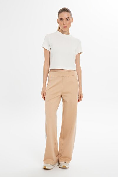 GIZIA SPORT Metal Aksesuarlı Ekru T-Shırt