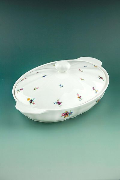 Bursa Porselen Dekor Felicia Oval Porcelain Pot with Lid