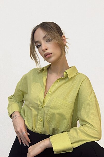 PROTO SUIT Keten Karışımlı Oversize Gömlek